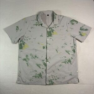 Lululemon Airing Easy Camp Shirt Mens XL Gray Multicolor Performance Button